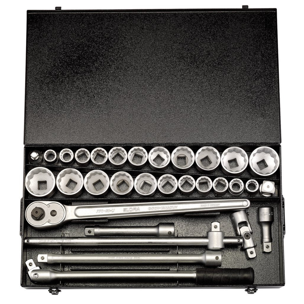 Draper Elora Metric and Imperial Socket Set, 3/4" Sq. Dr. (31 Piece)  00335