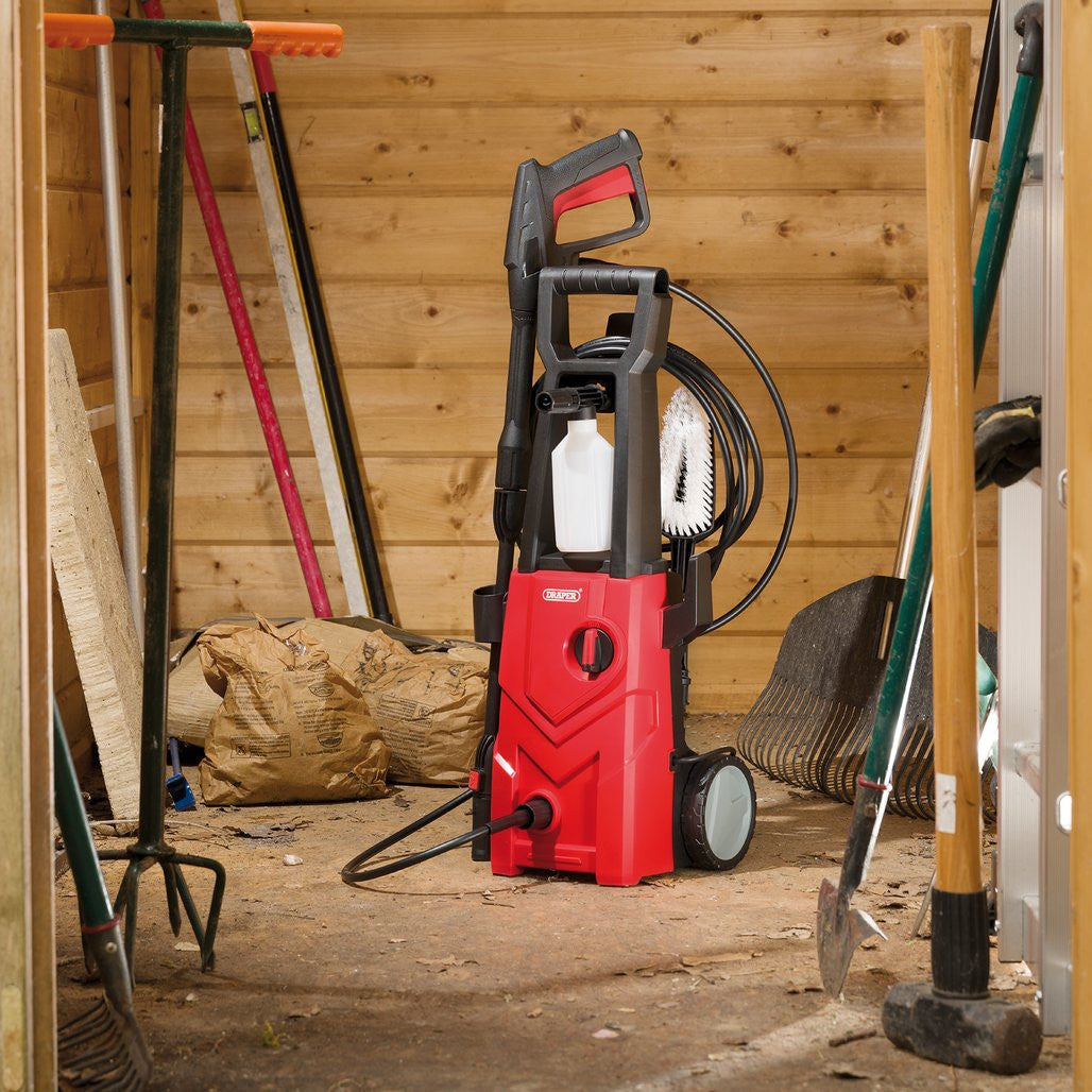 Draper 230V Pressure Washer, 1600W, 135Bar, Red  00786