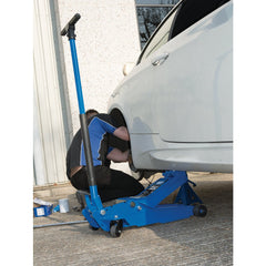 Draper Expert Professional Low Profile Garage Trolley Jack, 3 Tonne, Blue 01106