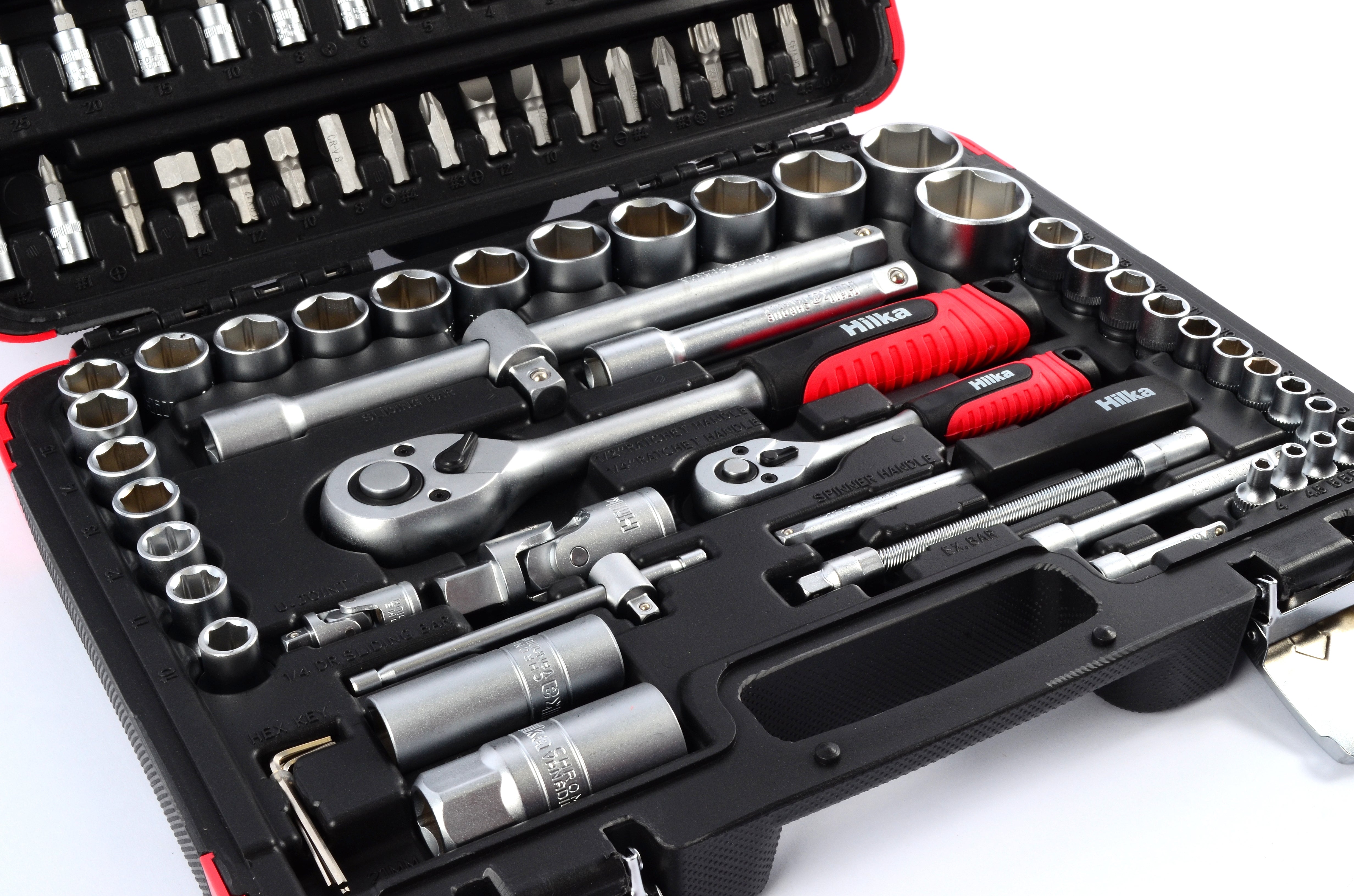 Hilka 94 pce 1/4" & 1/2" Dr Socket Set 01110094