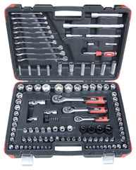 Hilka 120 pce 1/4", 3/8" & 1/2" Dr Socket Set 01120003