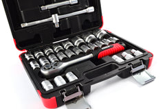 Hilka 32 pce 1/2" Drive Socket Set Metric 01123202
