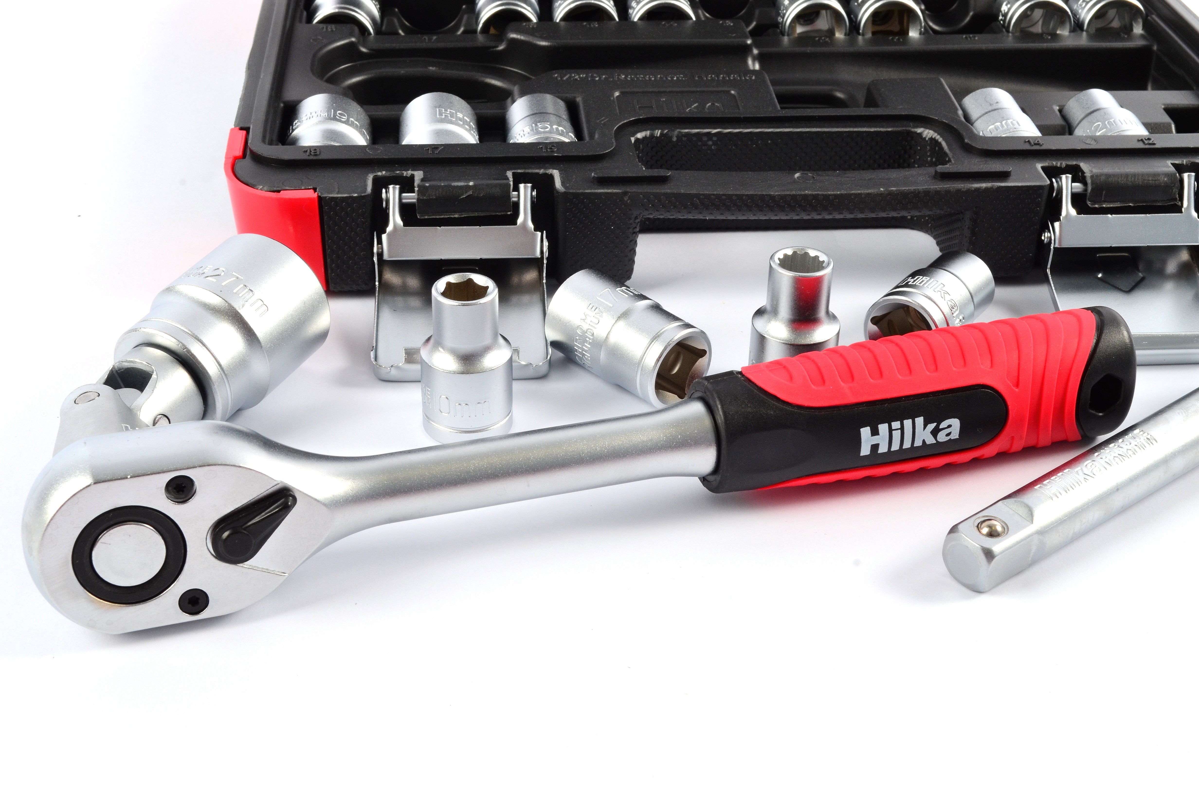 Hilka 32 pce 1/2" Drive Socket Set Metric 01123202