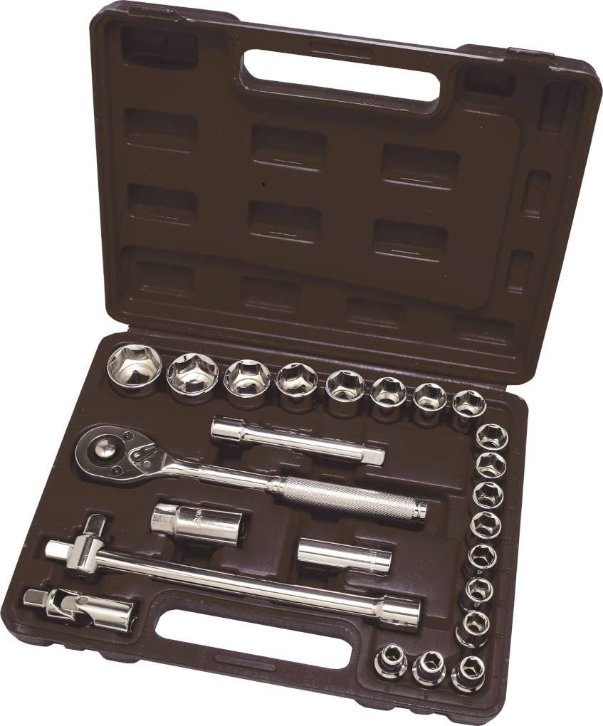 Hilka 25 pce 1/2" Drive Socket Set Metric 01202502
