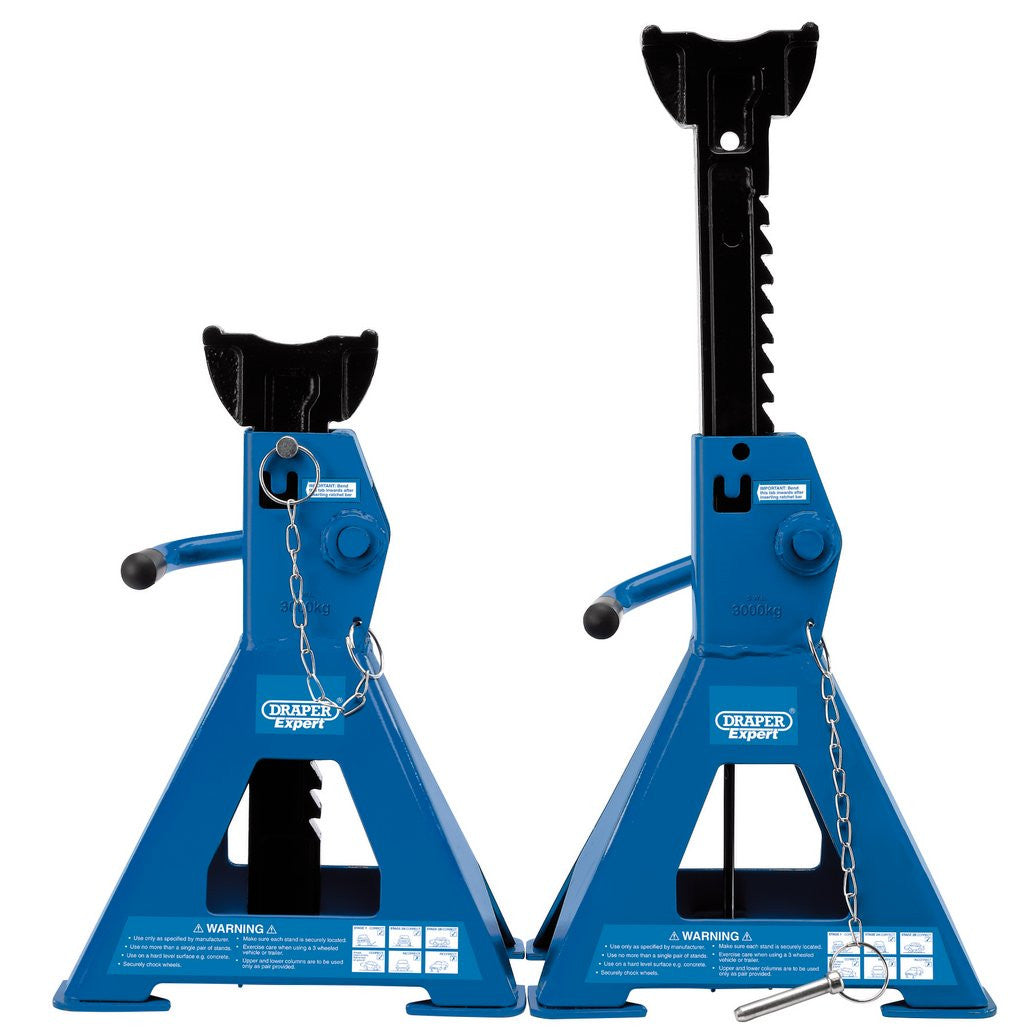 Draper Expert Pneumatic Rise Ratcheting Axle Stands, 3 Tonne (Pair) 01813