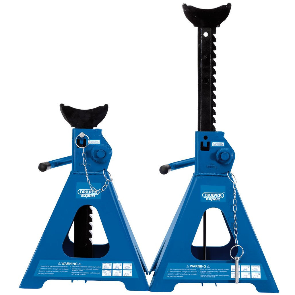 Draper Expert Pneumatic Rise Ratcheting Axle Stands, 5 Tonne (Pair) 01814