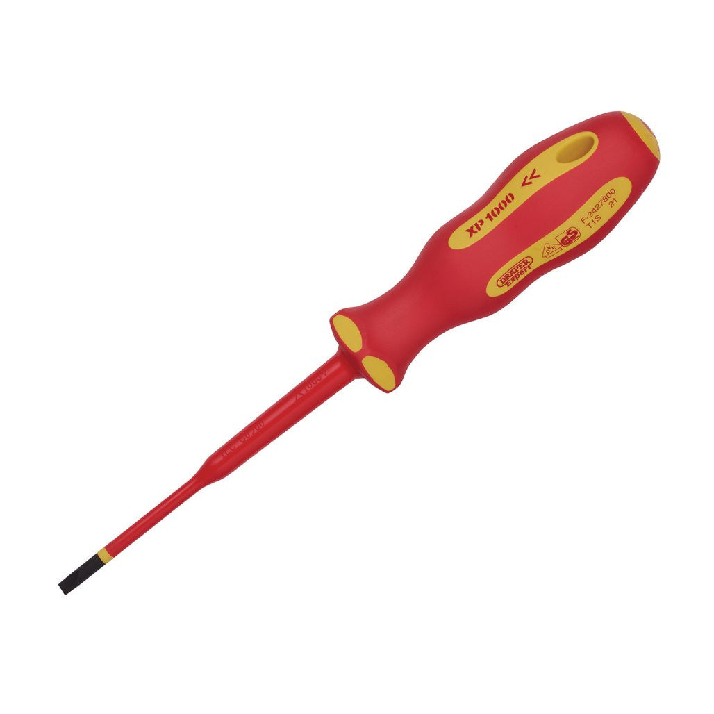 Draper XP1000® VDE Slimline Plain Slot Screwdriver, 4 x 100mm  02160