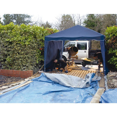 Draper Gazebo Side Panels, 3 x 1.9m, Blue (Pack of 2)  02577