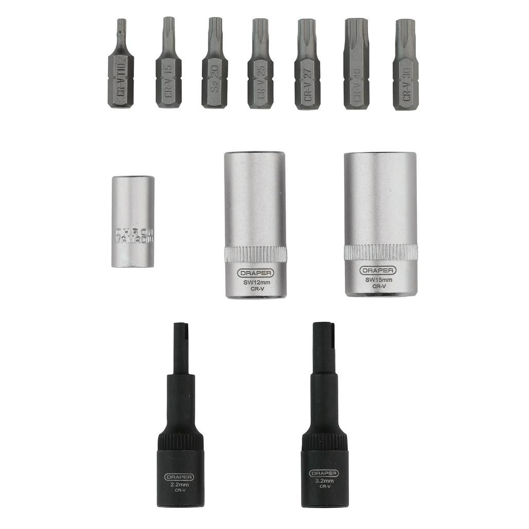 Draper Air Conditioning and ECU Tool Kit, 1/4" Sq. Dr. (12 Piece) 02907