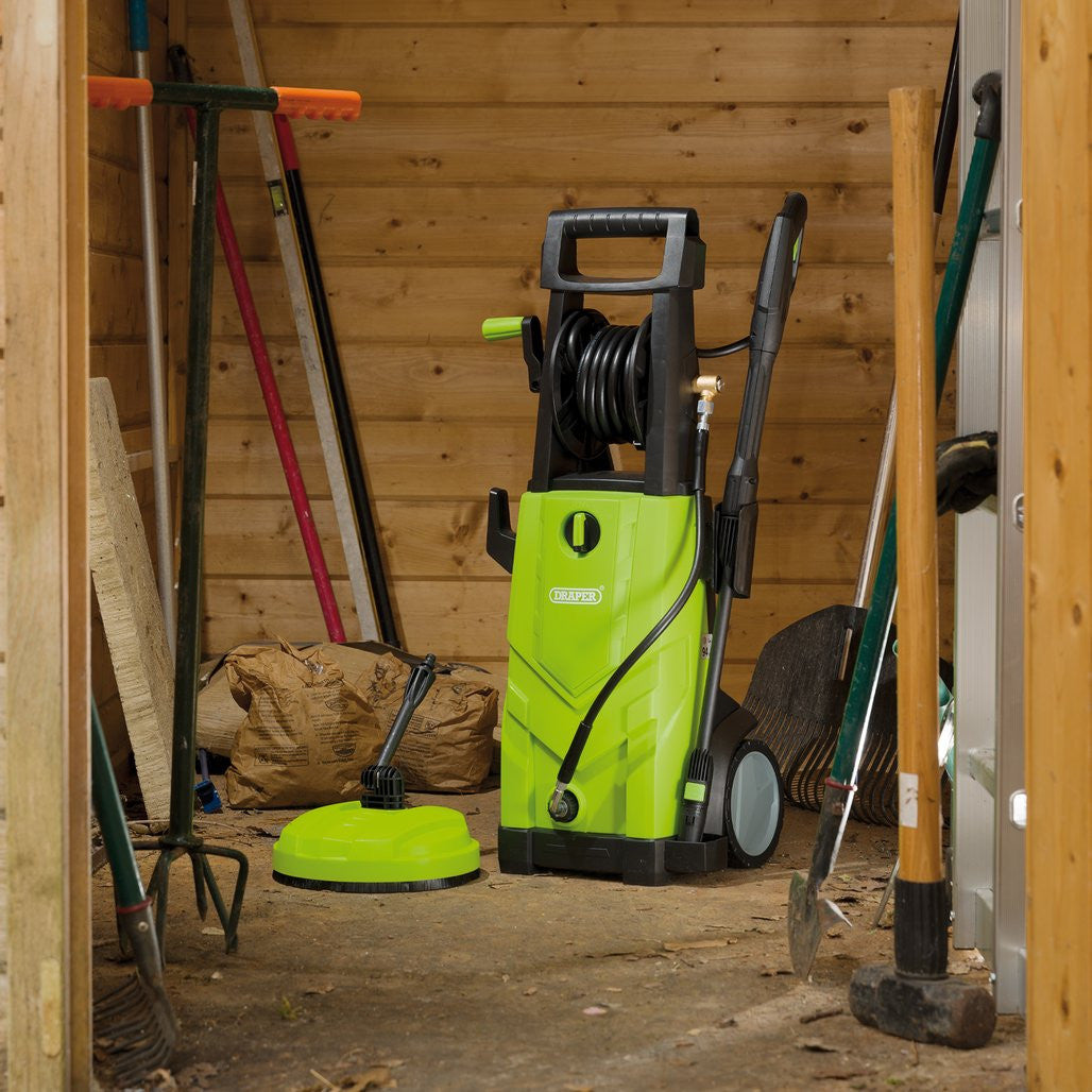 Draper 230V Pressure Washer, 2200W, 165Bar, Green  03095