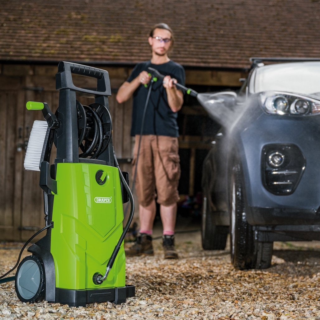 Draper 230V Pressure Washer, 2200W, 165Bar, Green  03095