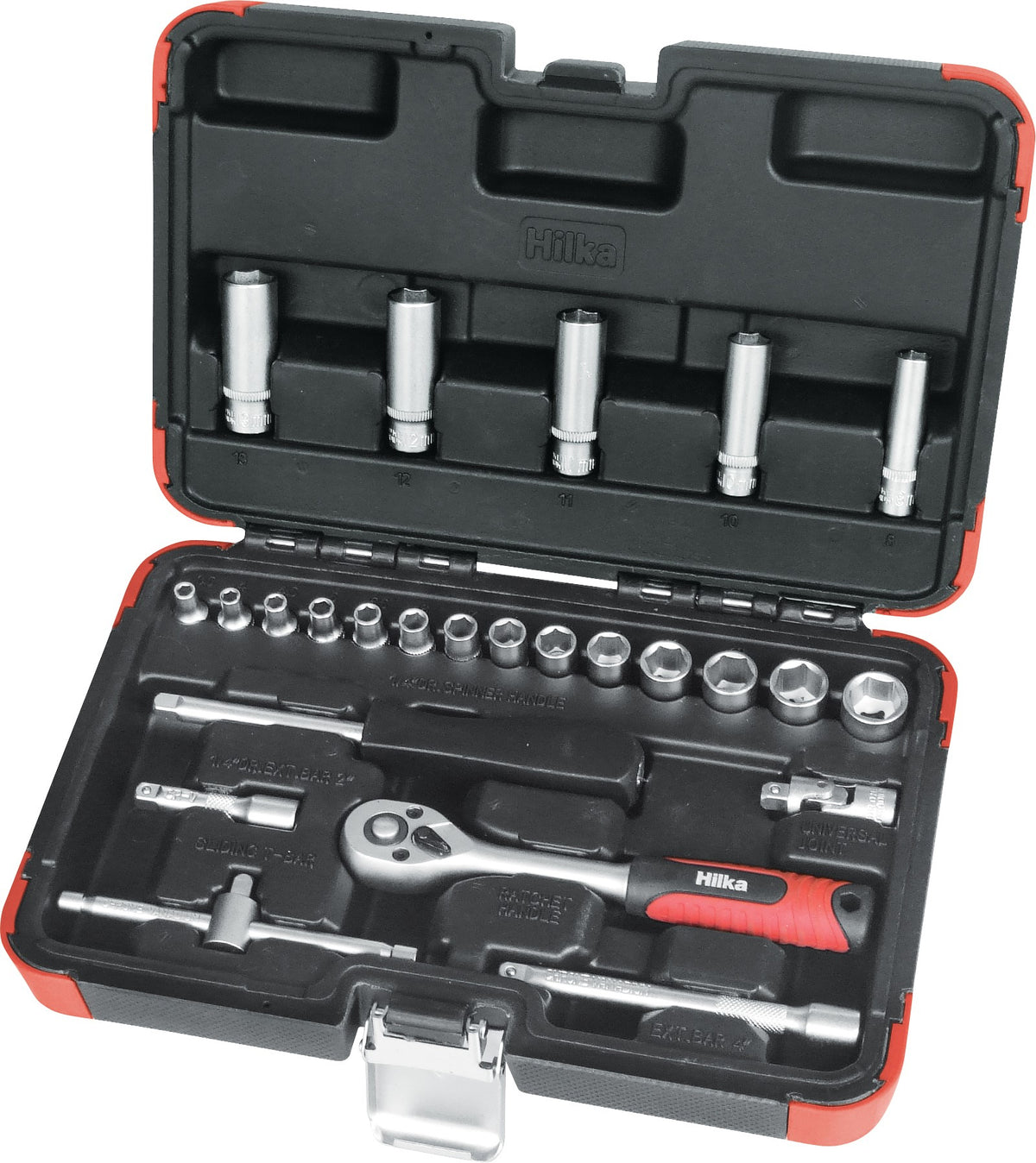 Hilka 25 pce 1/4" Drive Socket Set Metric 03142502