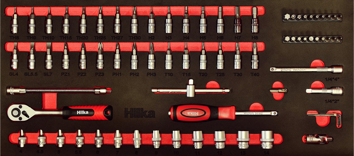 Hilka 75 pce 1/4" Drive EVA Socket Set Metric 03157514