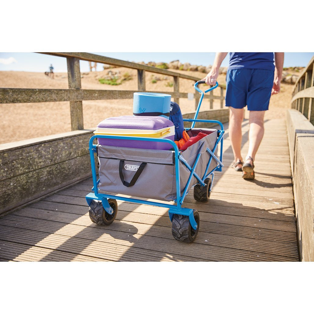 Draper Foldable Cart with Large Wheels, 80kg    03217