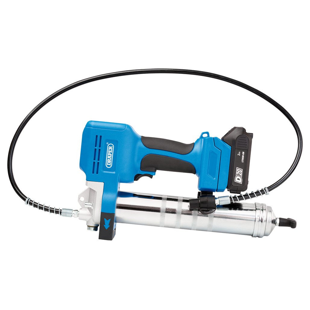 Draper D20 20V Grease Gun Kit, 1 x 2.0Ah Battery, 1 x Charger (3 Piece) 03359