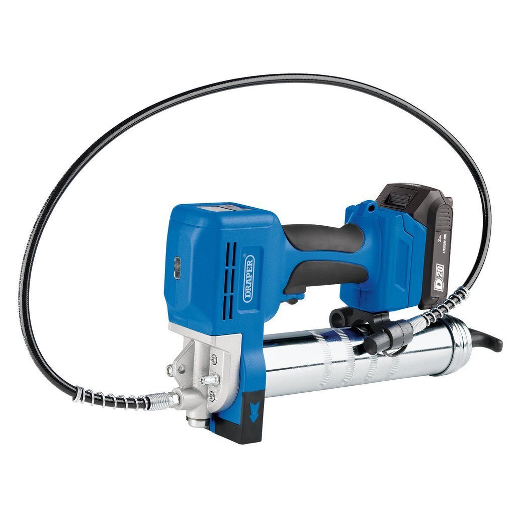 Draper D20 20V Grease Gun Kit, 1 x 2.0Ah Battery, 1 x Charger (3 Piece) 03359