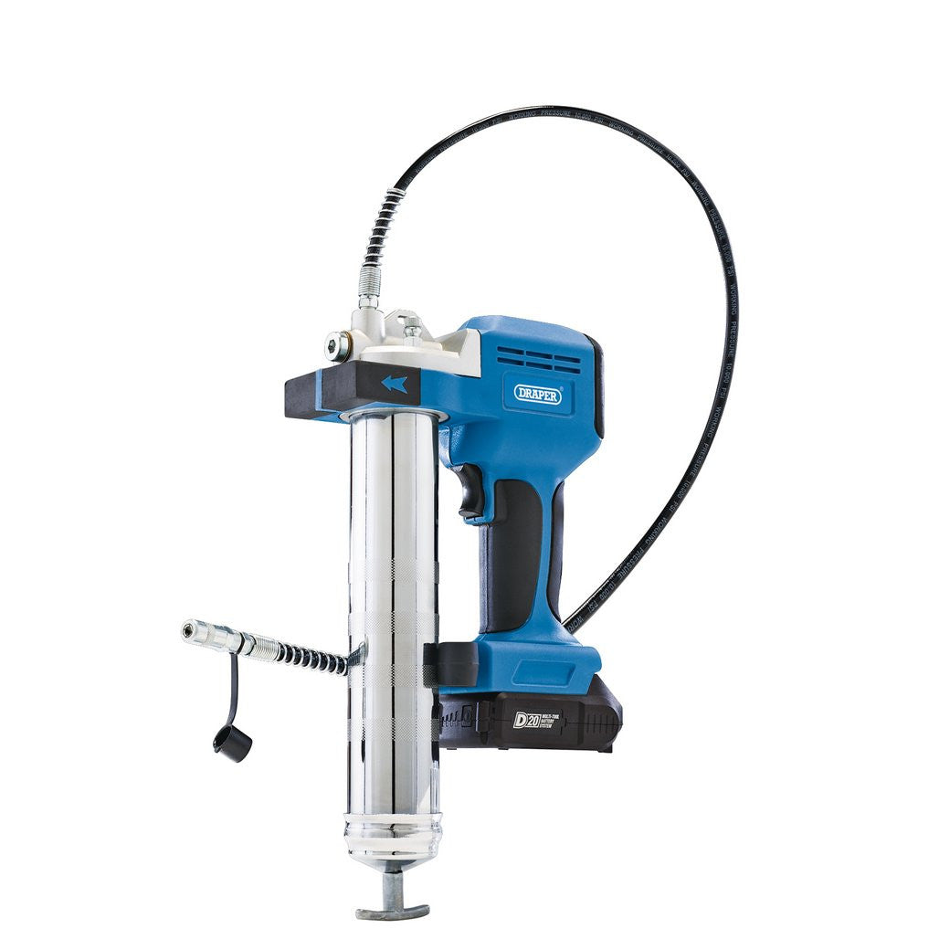 Draper D20 20V Grease Gun Kit, 1 x 2.0Ah Battery, 1 x Charger (3 Piece) 03359