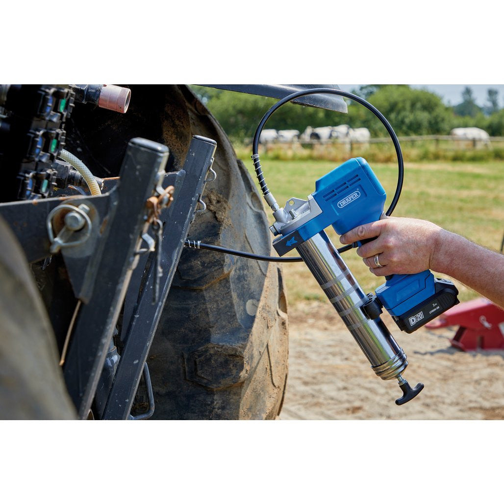 Draper D20 20V Grease Gun Kit, 1 x 2.0Ah Battery, 1 x Charger (3 Piece) 03359