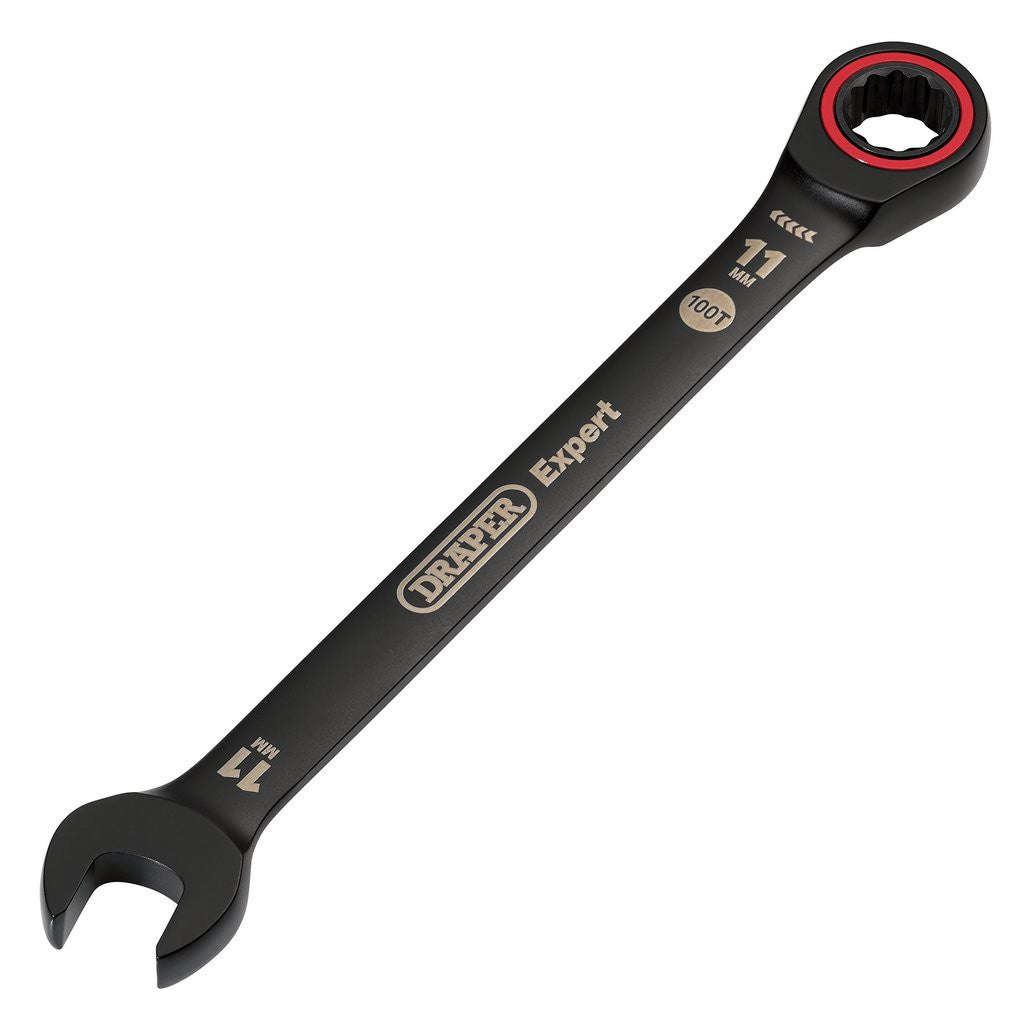 Draper Expert HI-TORQ® Metric Ratchet Combination Spanner, 11mm, Black  03882