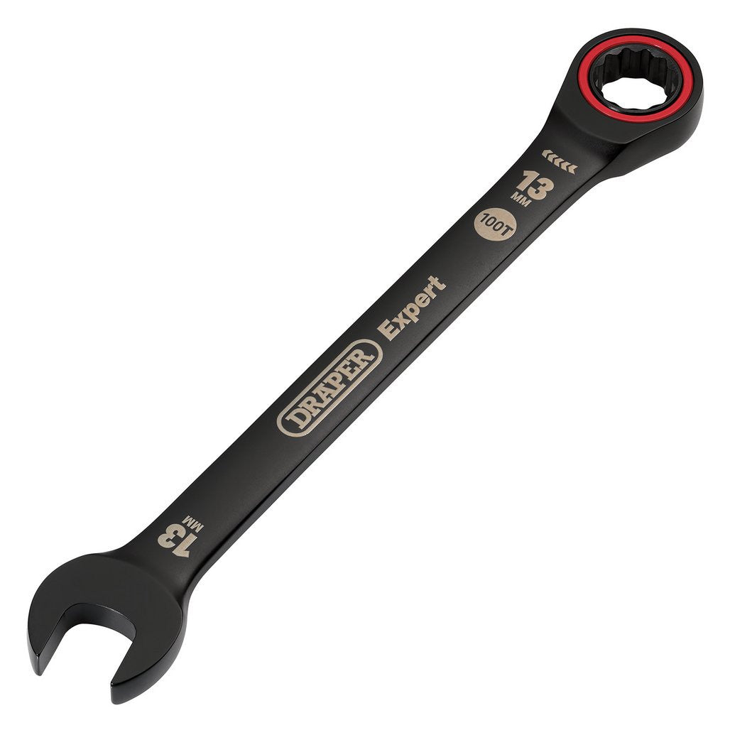 Draper Expert HI-TORQ® Metric Ratchet Combination Spanner, 13mm, Black  03884
