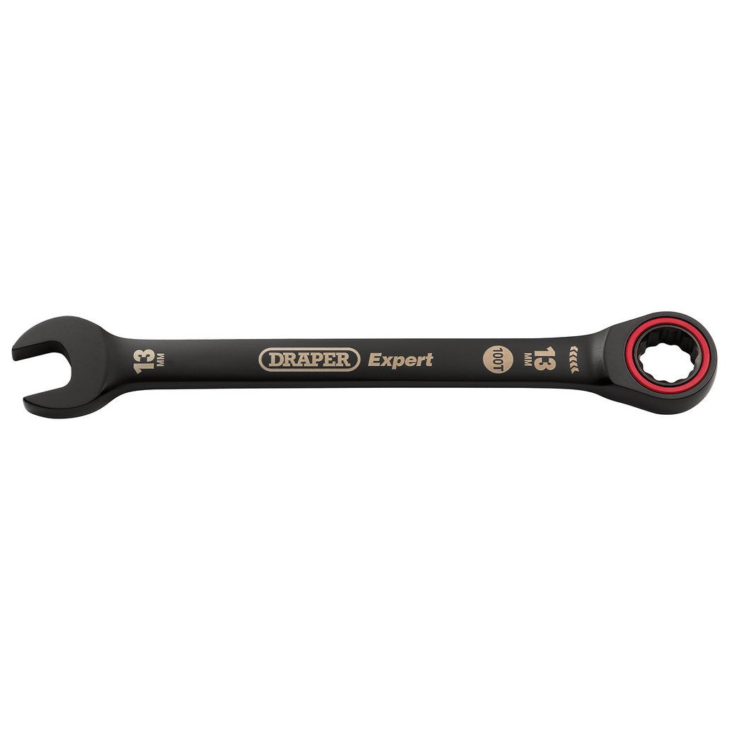 Draper Expert HI-TORQ® Metric Ratchet Combination Spanner, 13mm, Black  03884