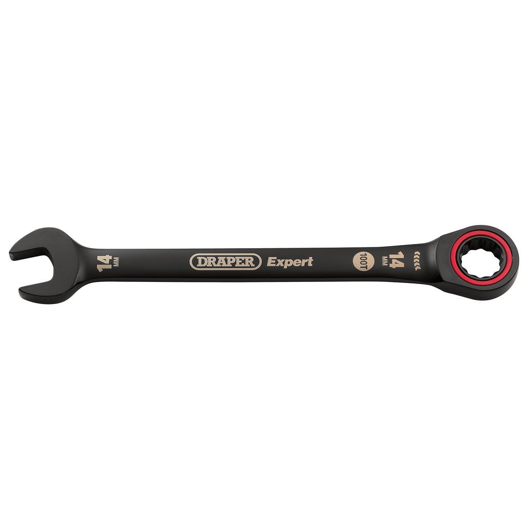 Draper Expert HI-TORQ® Metric Ratchet Combination Spanner, 14mm, Black  03887