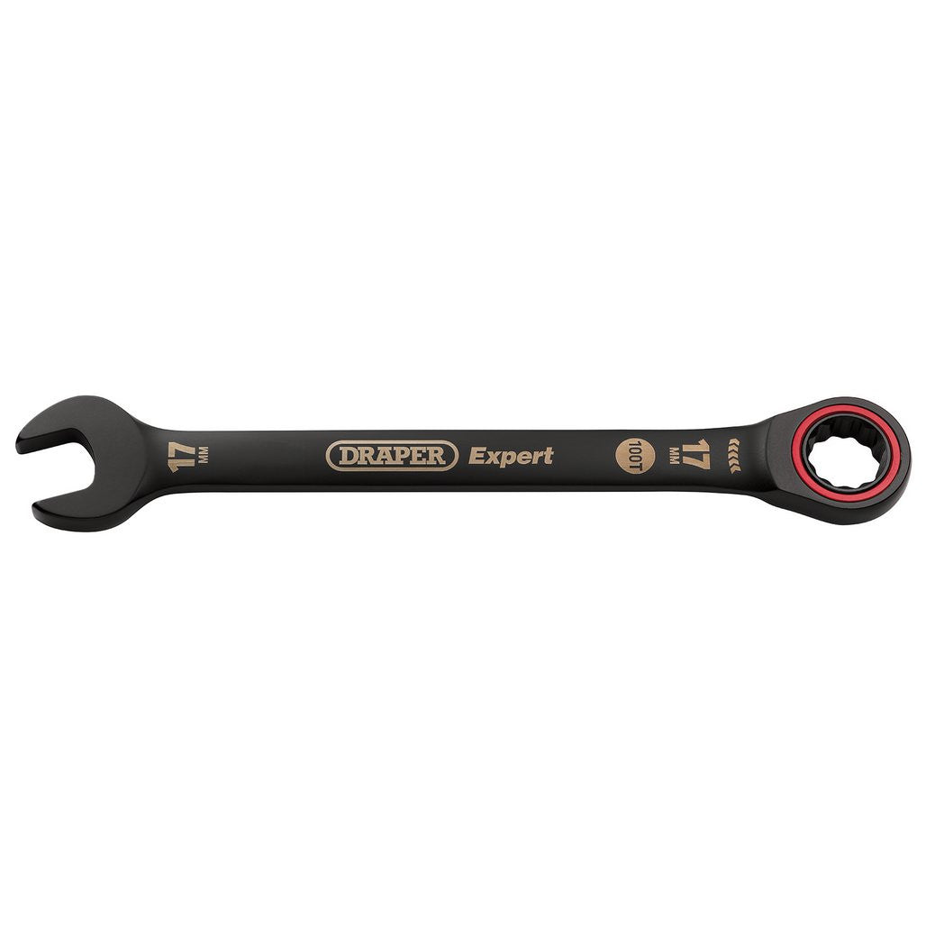 Draper Expert HI-TORQ® Metric Ratchet Combination Spanner, 17mm, Black  03890