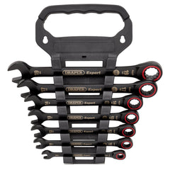 Draper Expert HI-TORQ® Metric Ratchet Combination Spanner Set, Black (7 Piece)  03895