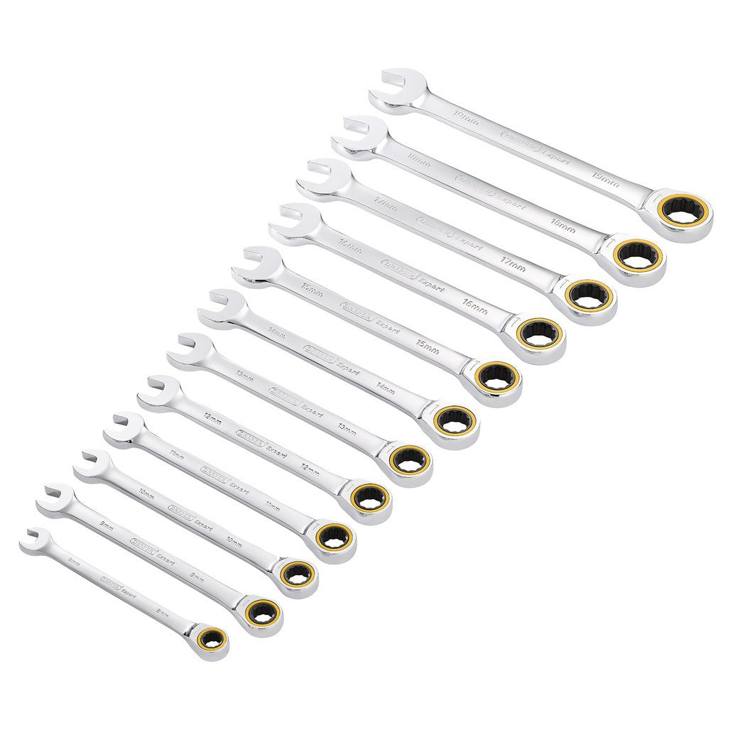 Draper Expert HI-TORQ® Metric Ratchet Combination Spanner Set (12 Piece)  03897