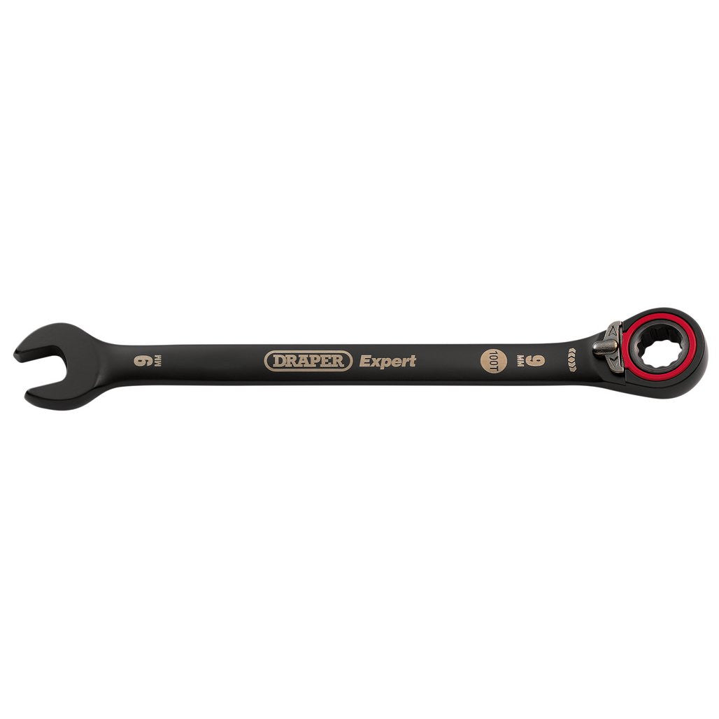 Draper Expert HI-TORQ®  Metric Reversible Ratchet Combination Spanner, 9mm, Black  03899