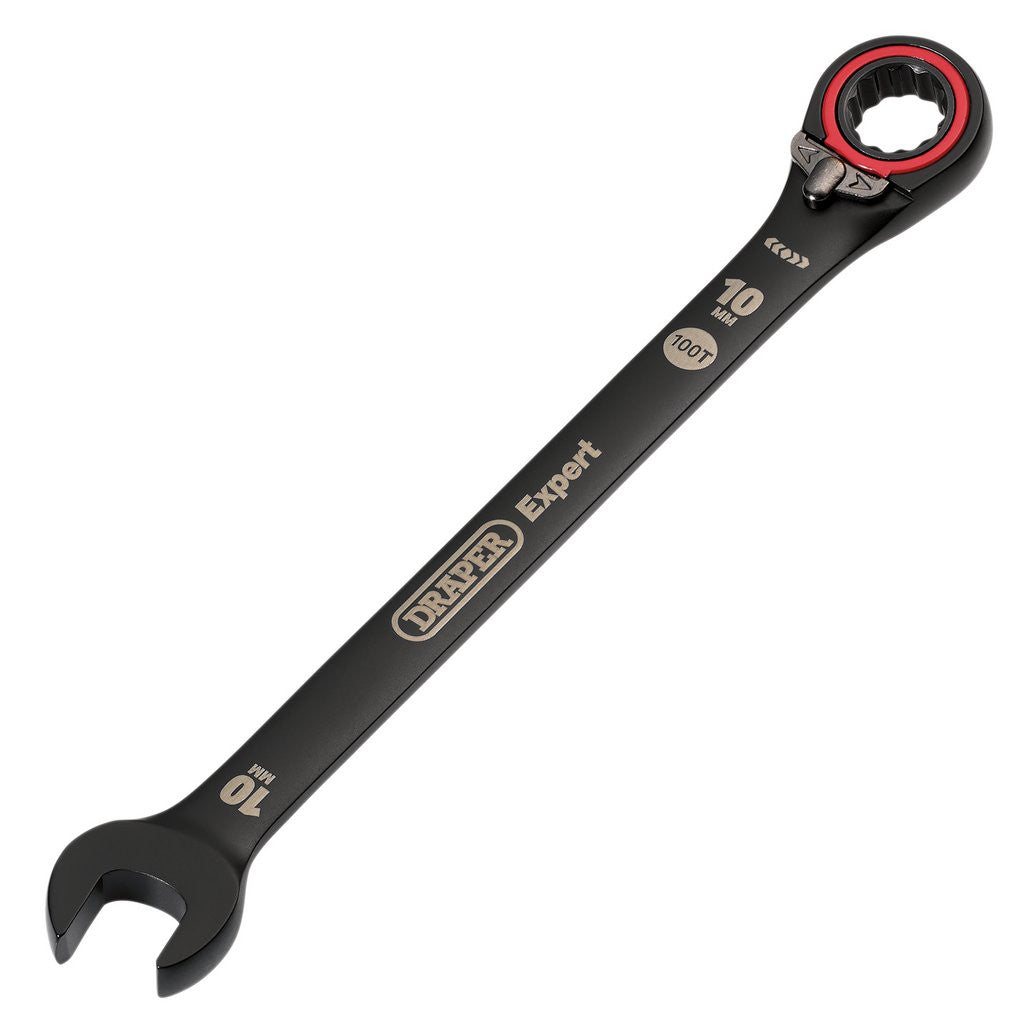Draper Expert HI-TORQ®  Metric Reversible Ratchet Combination Spanner, 10mm, Black  03900