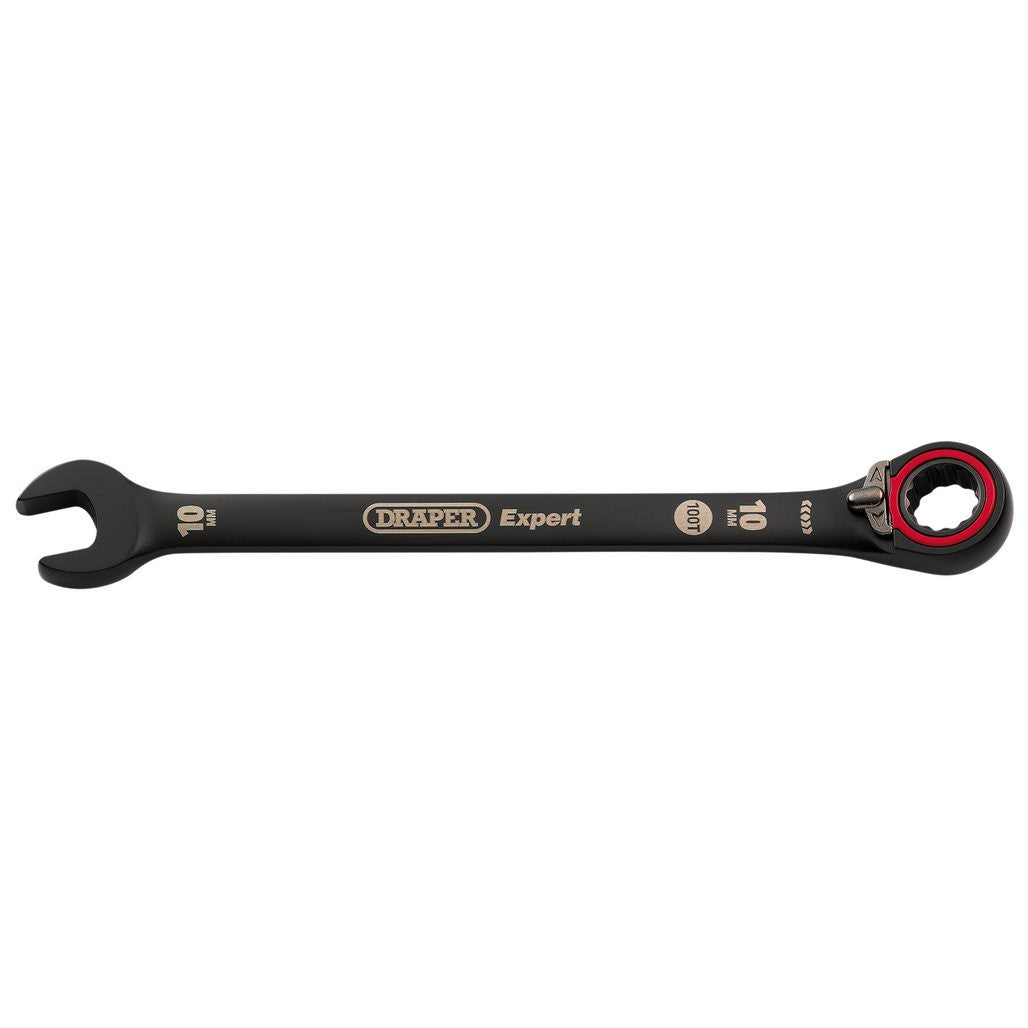 Draper Expert HI-TORQ®  Metric Reversible Ratchet Combination Spanner, 10mm, Black  03900