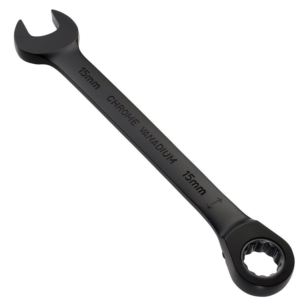 Draper Expert HI-TORQ®  Metric Reversible Ratchet Combination Spanner, 15mm, Black  03905