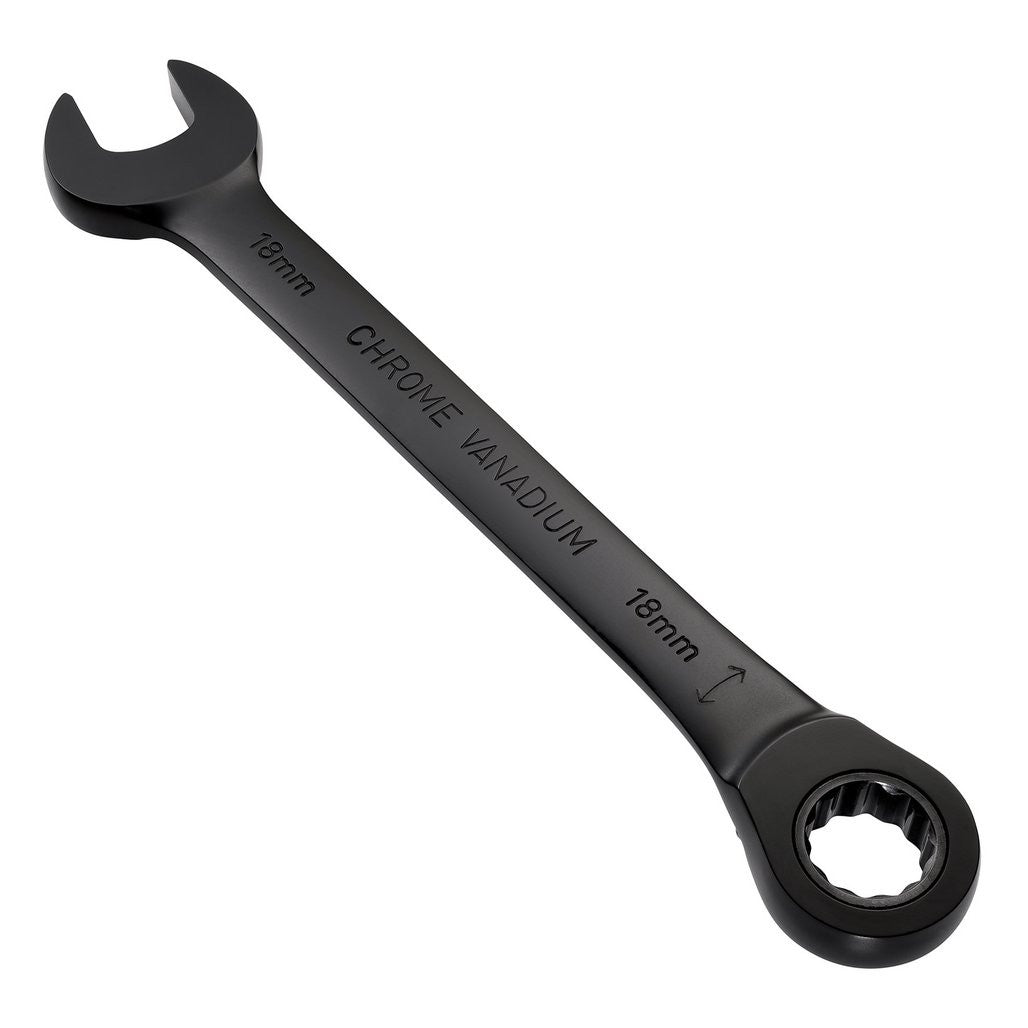 Draper Expert HI-TORQ®  Metric Reversible Ratchet Combination Spanner, 18mm, Black  03908