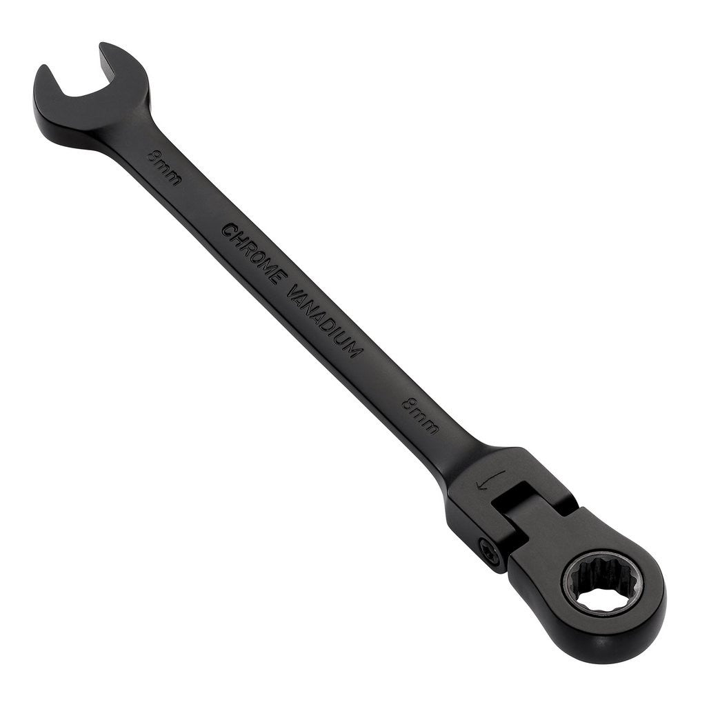 Draper Expert HI-TORQ® Metric Flexible Head Ratchet Combination Spanner, 8mm, Black  03914