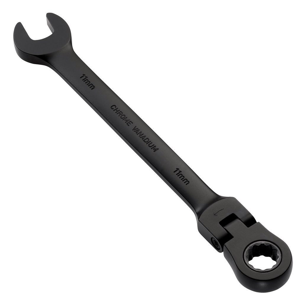 Draper Expert HI-TORQ® Metric Flexible Head Ratchet Combination Spanner, 11mm, Black  03917