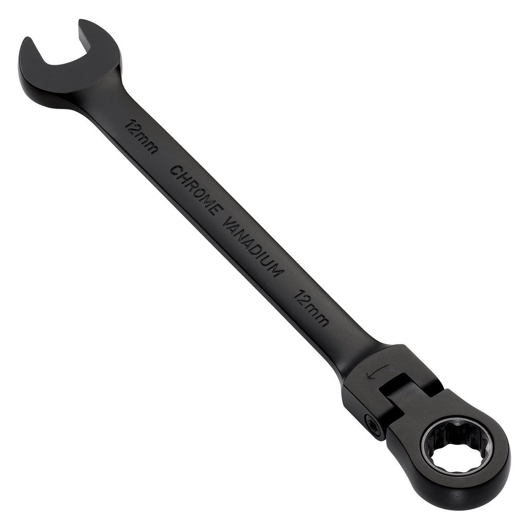 Draper Expert HI-TORQ® Metric Flexible Head Ratchet Combination Spanner, 12mm, Black  03918