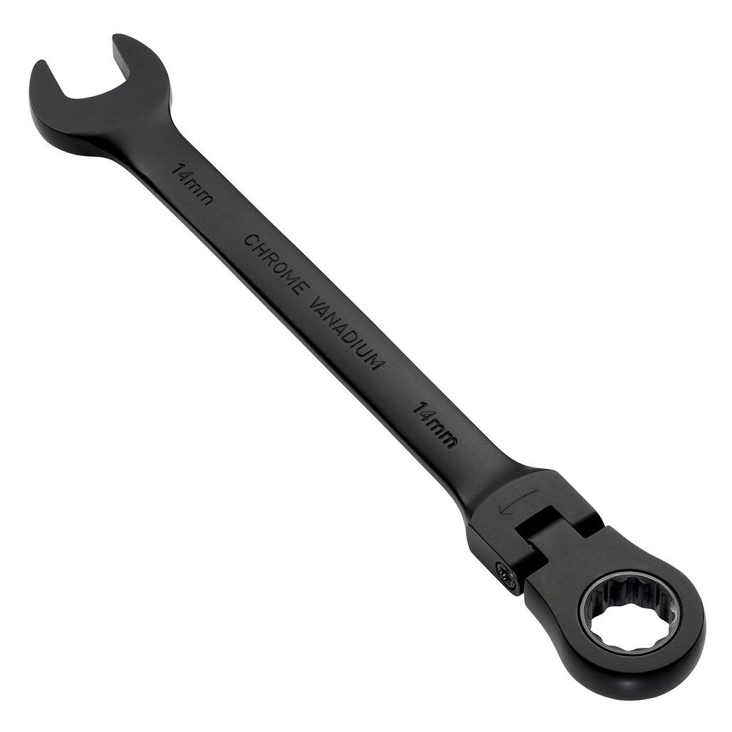 Draper Expert HI-TORQ® Metric Flexible Head Ratchet Combination Spanner, 14mm, Black  03920