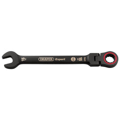 Draper Expert HI-TORQ® Metric Flexible Head Ratchet Combination Spanner, 15mm, Black  03922