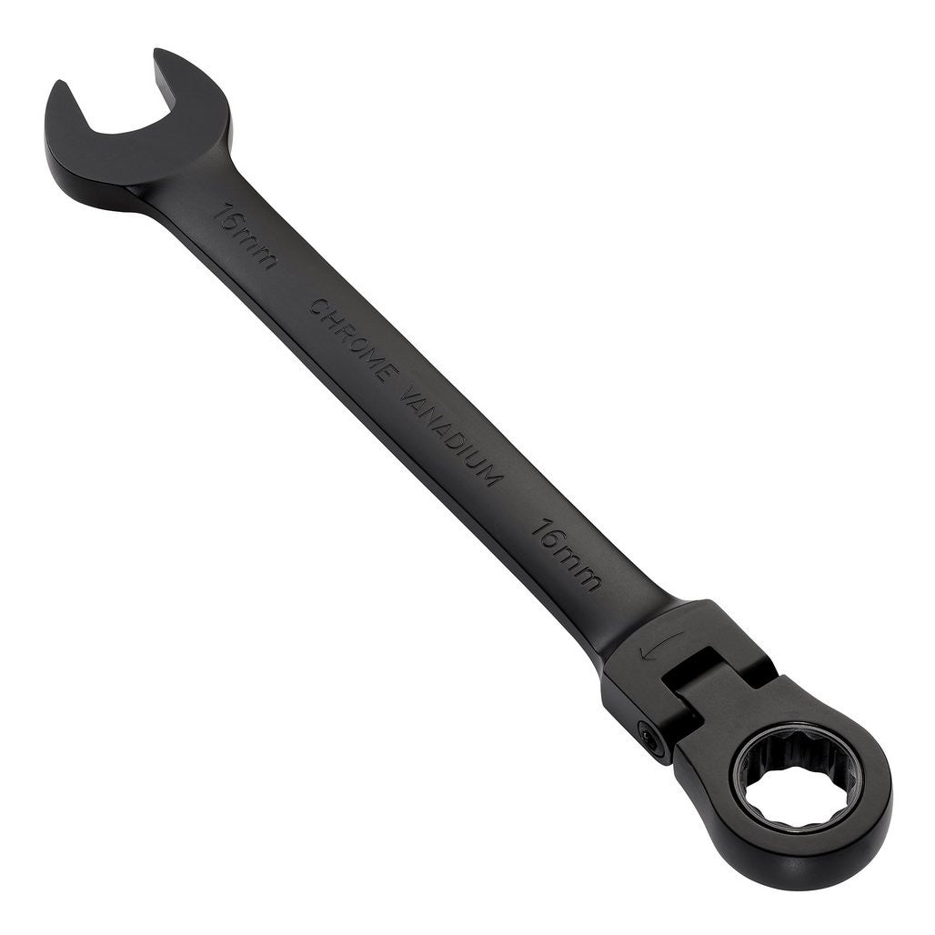 Draper Expert HI-TORQ® Metric Flexible Head Ratchet Combination Spanner, 16mm, Black  03923