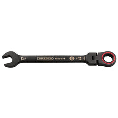 Draper Expert HI-TORQ® Metric Flexible Head Ratchet Combination Spanner, 17mm, Black  03924
