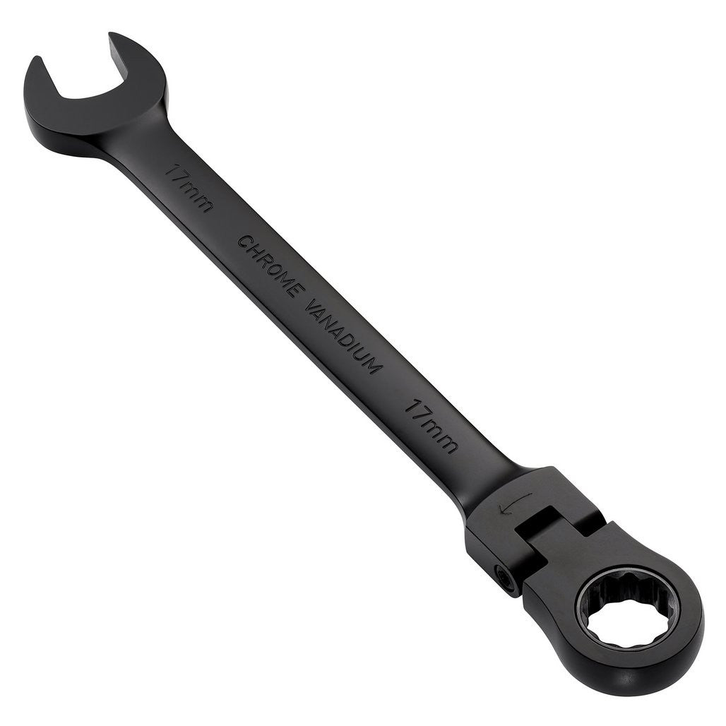 Draper Expert HI-TORQ® Metric Flexible Head Ratchet Combination Spanner, 17mm, Black  03924
