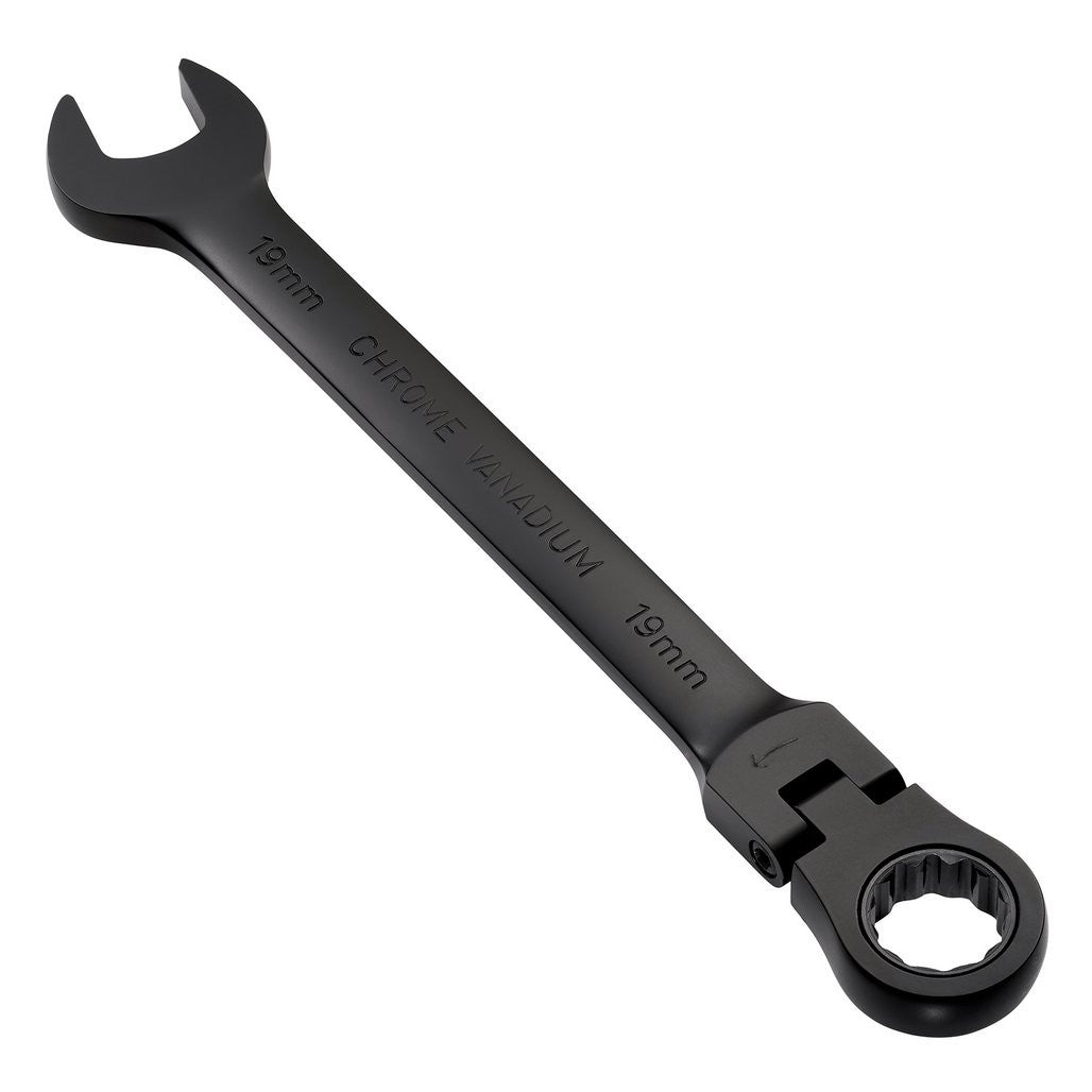 Draper Expert HI-TORQ® Metric Flexible Head Ratchet Combination Spanner, 19mm, Black  03926