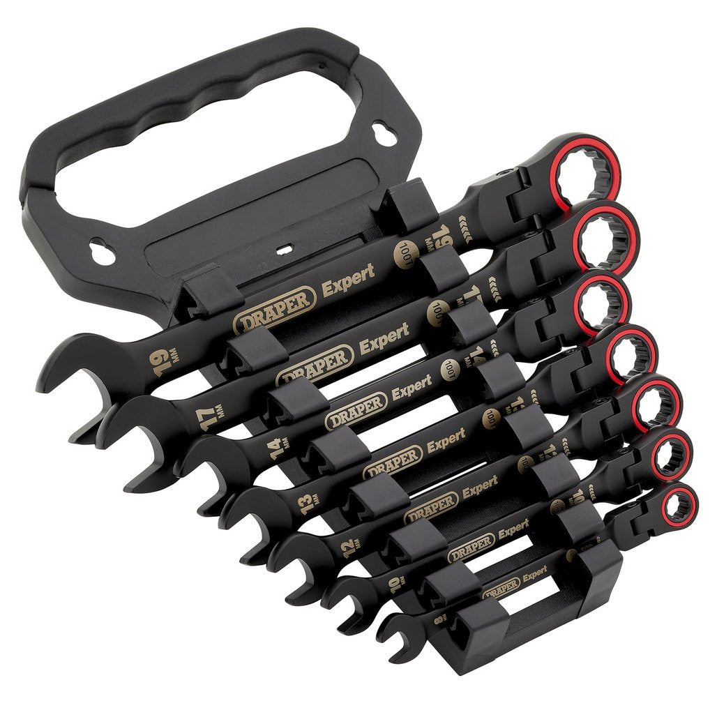 Draper Expert HI-TORQ® Metric Flexible Head Ratchet Combination Spanner Set (7 Piece)  03927
