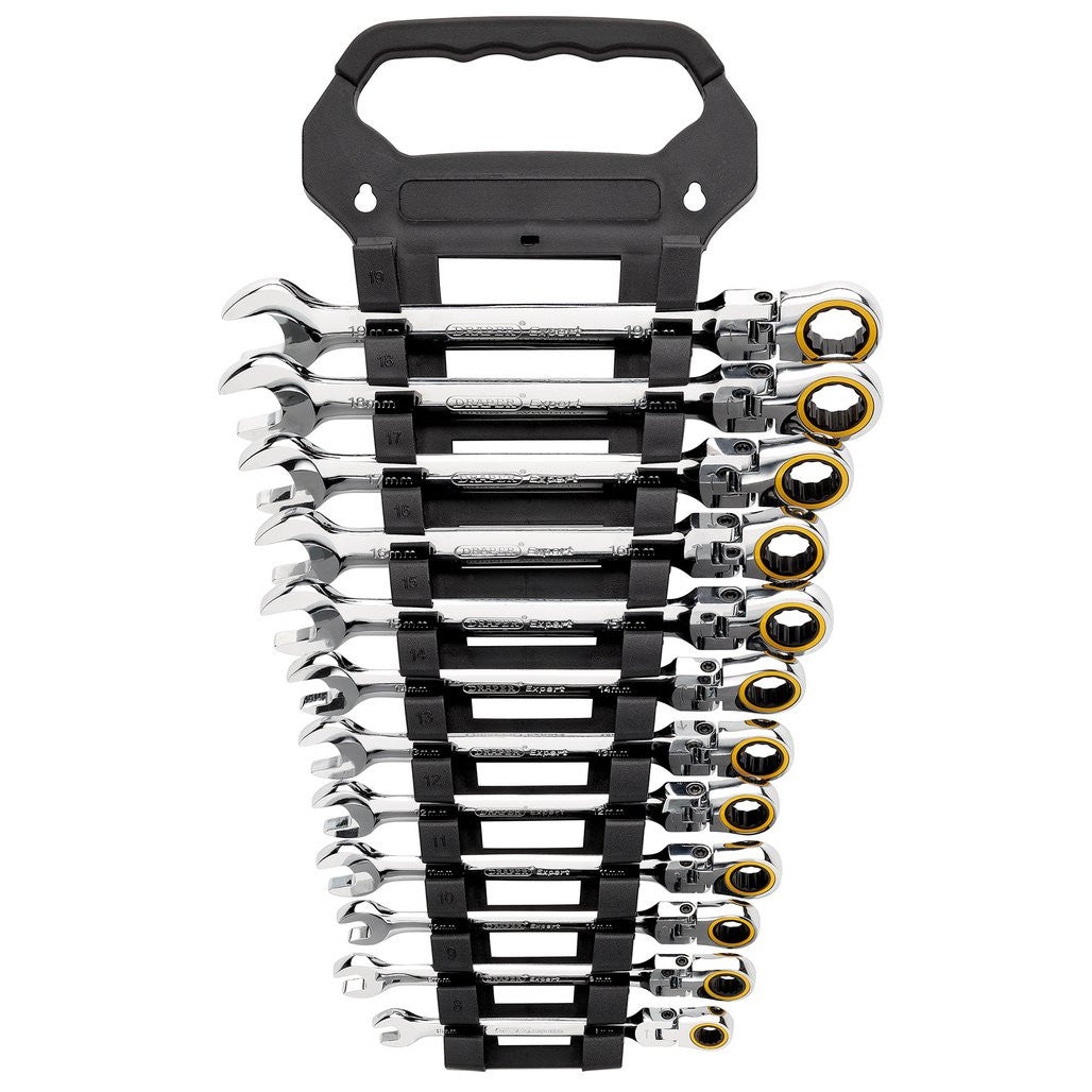Draper Expert HI-TORQ® Metric Flexible Head Ratchet Combination Spanner Set (12 Piece)  03932