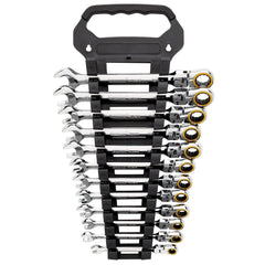 Draper Expert HI-TORQ® Metric Flexible Head Ratchet Combination Spanner Set (12 Piece)  03932