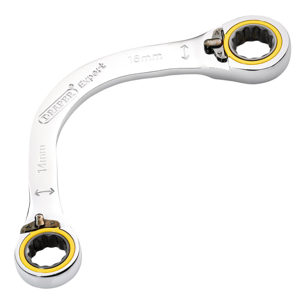 Draper Expert HI-TORQ® Double Ring Ratchet Half Moon Spanner, 14 x 16mm  03935
