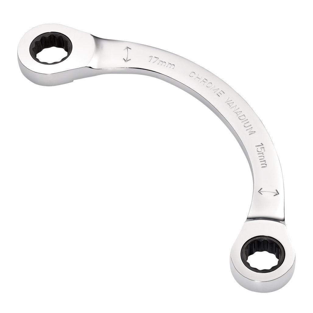 Draper Expert HI-TORQ® Double Ring Ratchet Half Moon Spanner, 15 x 17mm  03936