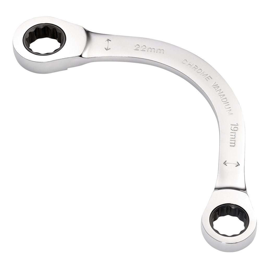 Draper Expert HI-TORQ® Double Ring Ratchet Half Moon Spanner, 19 x 22mm  03937