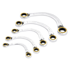 Draper Expert HI-TORQ® Double Ring Reversible Ratchet Half Moon Spanner Set (5 Piece)  03941